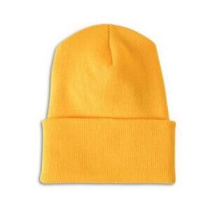 Knit Cap Cuffed long Beanie Hat Hats Snowboard Winter Ski watchcap NEW Gold